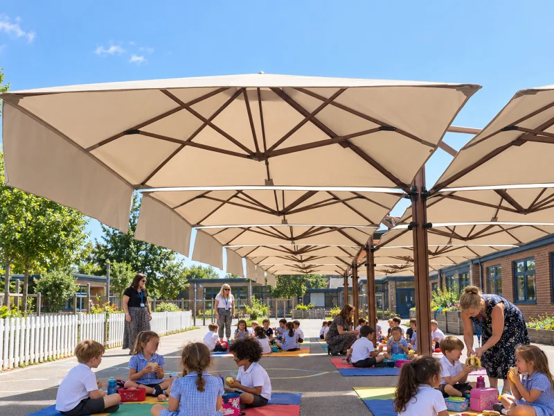 Malaga Parasol Quadruple at a School